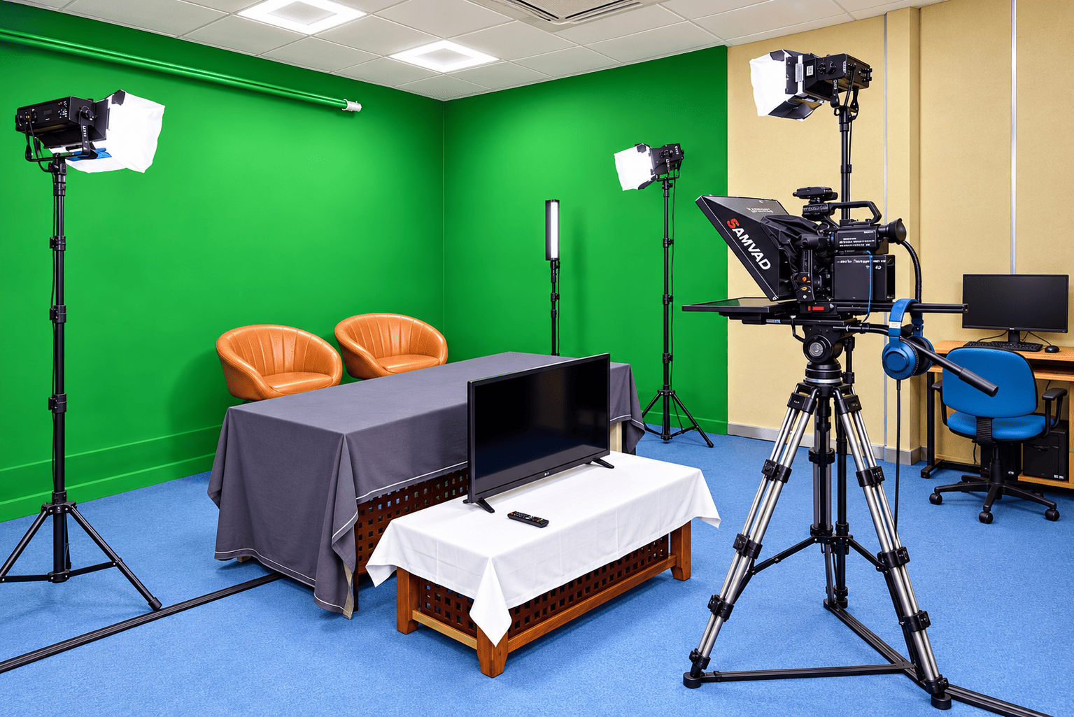 Professional Green-Screen Broadcast Studio